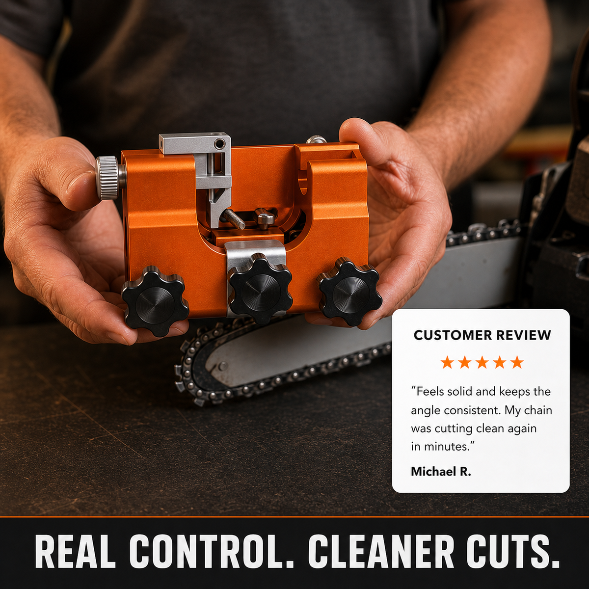 Savary Chainsaw Sharpener customer review card