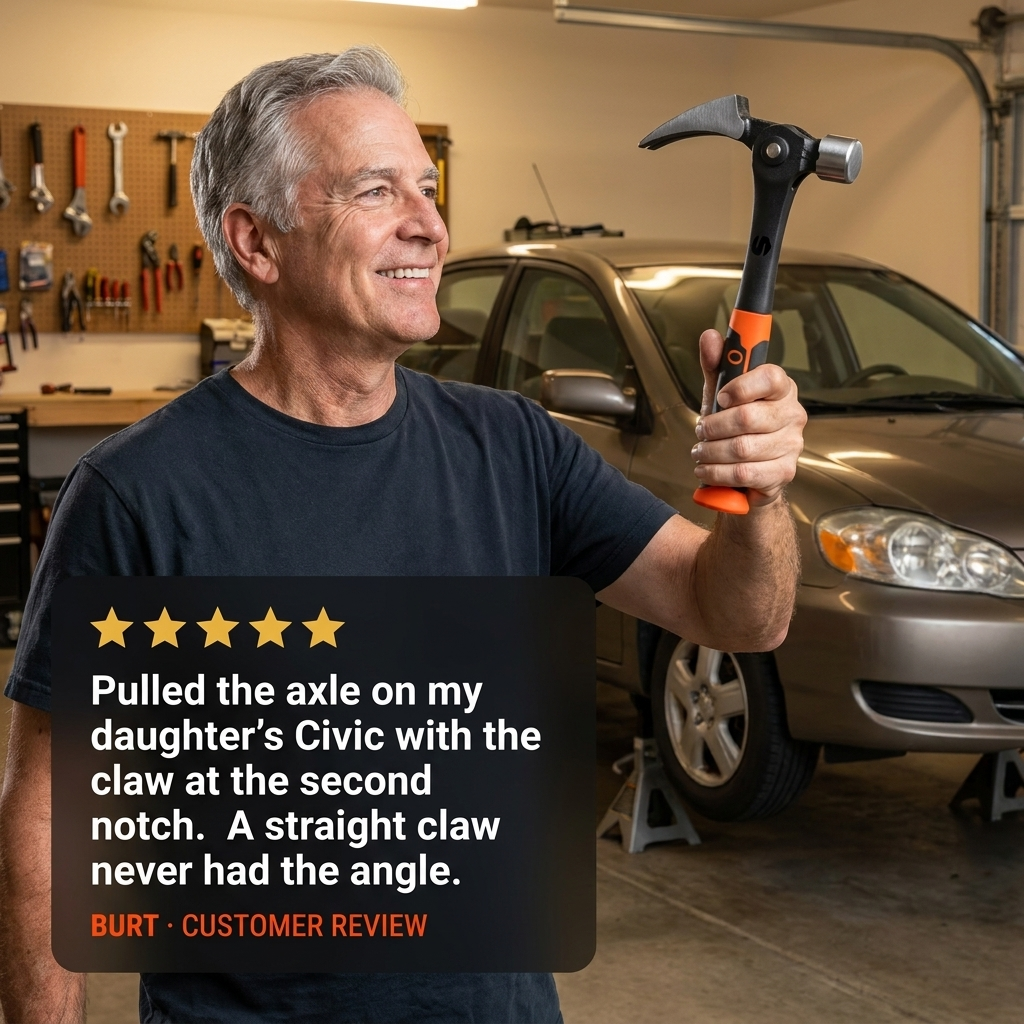 Five-star customer review of the Savary Adjustable Claw Hammer