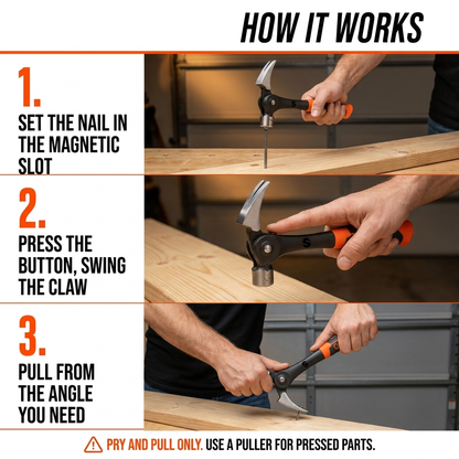 How it works: set the nail, press the button, pull from the angle you need