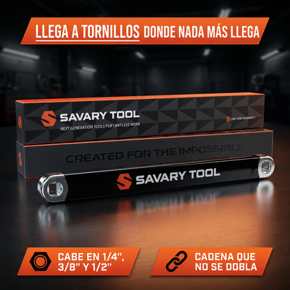 Llave de Extensión Acodada PRO Savary Tool: llega a tornillos donde nada más llega