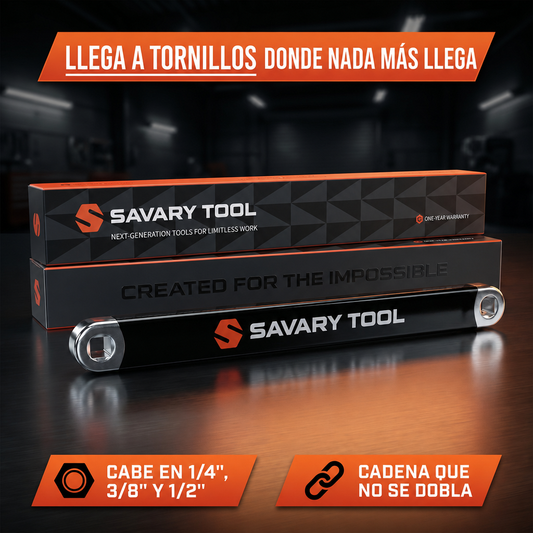 Llave de Extensión Acodada PRO Savary Tool: llega a tornillos donde nada más llega