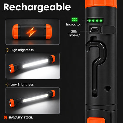 HoodBeam X rechargeable with USB-C and battery indicator