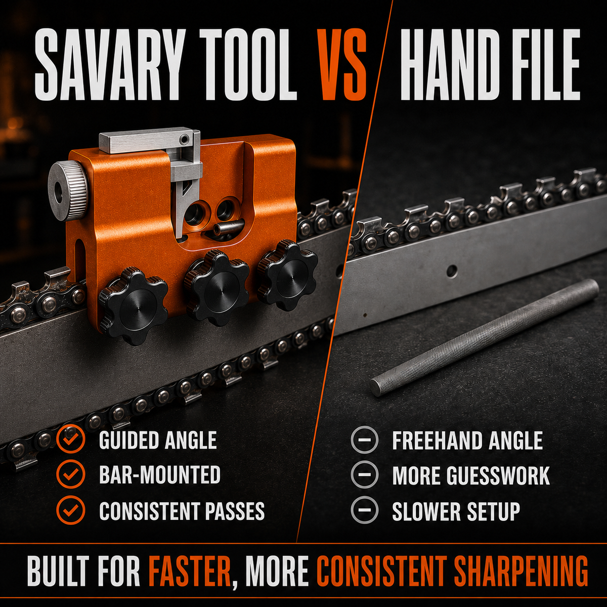 Savary Chainsaw Sharpener comparison card