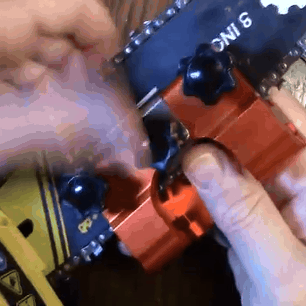 Savary Chainsaw Sharpener in-use GIF