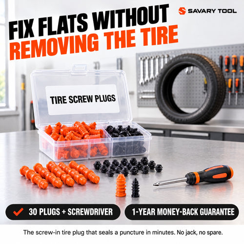 Tire screw plugs kit, fix flats without removing the tire
