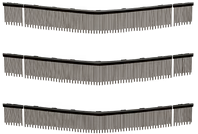 Three V-shaped replacement brushes
